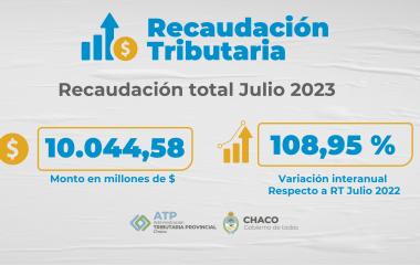 LA ADMINISTRACIÓN TRIBUTARIA PROVINCIAL INFORMA LA RECAUDACIÓN DEL MES DE JULIO 2023